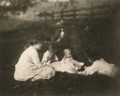 [Frances, Artie e Tom Crowell e Susan Macdowell em Avondale, PA.] de Thomas Eakins