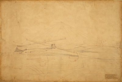 Desenho de perspectiva para os irmãos Biglin virando a aposta, c. 1873. de Thomas Eakins