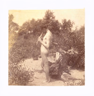 Estudo de Flautista Permanente para Arcádia, c. 1883. de Thomas Eakins
