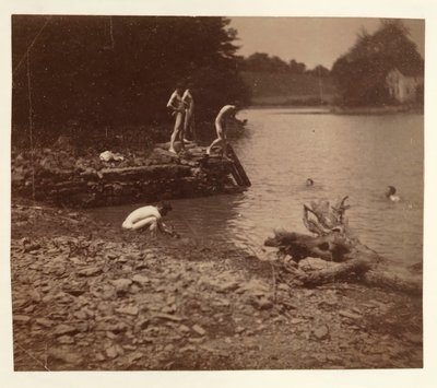 Estudo para natação, 1883. de Thomas Eakins