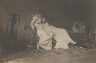 [Duas alunas em trajes clássicos no estúdio de Eakins] de Thomas Eakins