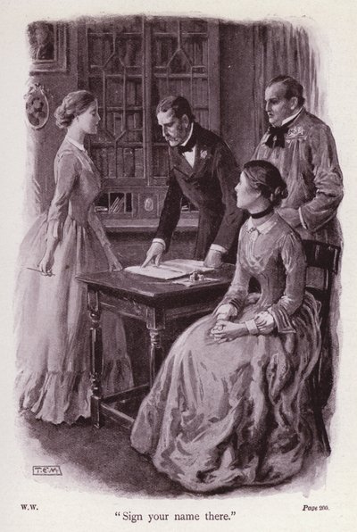 Ilustração para The Woman In White by Wilkie Collins (litho) de Thomas Eyre Macklin