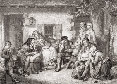 Domingo no sertão do Canadá, de "Ilustrações da História Escocesa e Inglês" Volume II (ver 13342) de Thomas Faed