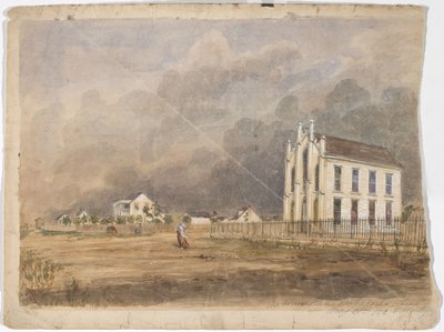 Salão Maçônico, Matagorda, Texas, 21 de maio de 1852 (aguarela sobre papel) de Thomas Flintoff
