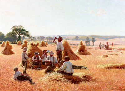 Colheitadeiras descansando, 1898 de Thomas Frederick Mason Sheard