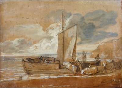 Uma balsa de gado, 1784-1788. de Thomas Gainsborough