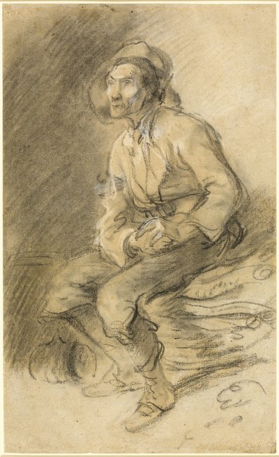 Um lenhador sentado sobre um feixe de paneleiros de Thomas Gainsborough