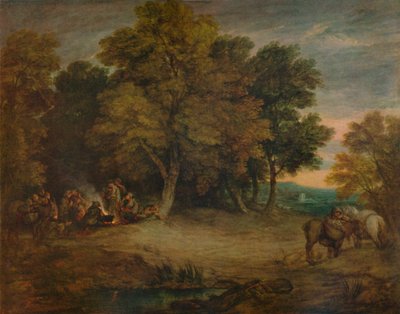 Acampamento Cigano: pôr do sol, c1758, 1935 de Thomas Gainsborough