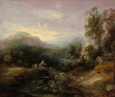 Paisagem de montanha com ponte, c. 17831784. de Thomas Gainsborough
