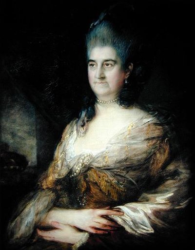 Retrato de uma Senhora, dita Elizabeth Chudleigh (1720-88) (óleo sobre painel) de Thomas Gainsborough