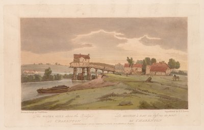 Uma seleção de vinte das vistas mais pitorescas de Paris: o moinho de água acima da ponte em Charenton de Thomas Girtin