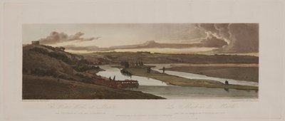 Uma seleção de vinte das vistas mais pitorescas de Paris: The Water Works at Marli e St. Germain en Laye vistos à distância de Thomas Girtin