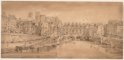 Uma seleção de vinte das vistas mais pitorescas de Paris: Vista da Pont St. Michel, tirada da Pont Neuf de Thomas Girtin
