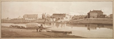 Uma seleção de vinte das vistas mais pitorescas de Paris: Vista do Palácio e da Aldeia de Choisi nas margens do Sena de Thomas Girtin