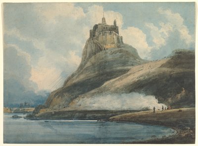 Castelo de Lindisfarne, Holy Island, Northumberland de Thomas Girtin