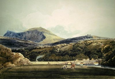 Mynnydd Mawr, North Wales (lápis e aguarela) de Thomas Girtin