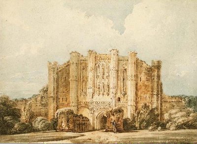PD.52-1966 Vista Oeste da Abadia de Thornton, Lincolnshire, c.1794 (aquarela e lápis sobre papel) de Thomas Girtin