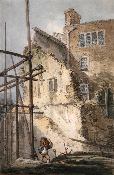 Partes dos Restos da Velha Drury Lane (aguarela sobre papel) de Thomas Girtin