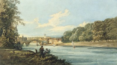 The New Walk, York, c.1798 (lápis e aquarela sobre papel) de Thomas Girtin