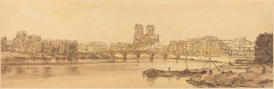 Vista da Pont de la Tournelle e Notre Dame tirada do Arsnel: pl.11 de Thomas Girtin
