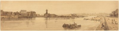 Vista da aldeia de Chaillot a partir da Pont de la Concorde: prancha 17 de Thomas Girtin