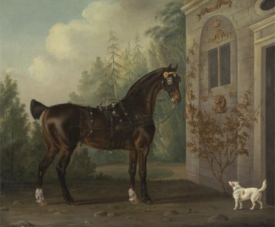 Cavalo de carruagem Dark Bay de Lord Abergavenny com um terrier de Thomas Gooch