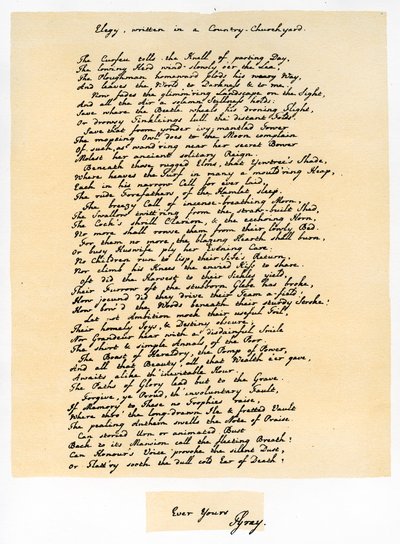 Elegia, escrita em um cemitério rural, em 18 de dezembro de 1750. de Thomas Gray