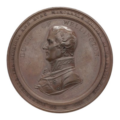 Medalha comemorativa de Wellington e Blücher em Waterloo, 1815 (bronze) de Thomas Halliday