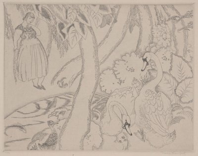 Leda, c.1928 (gravura) de Thomas Handforth
