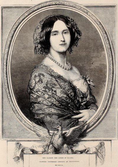 Sua Majestade a Rainha da Prússia, coroada ontem (sexta-feira) em Konigsberg de Thomas Harrington Wilson