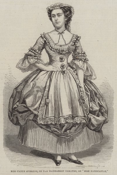 Senhorita Fanny Stirling, do Teatro Haymarket, como Miss Hardcastle de Thomas Harrington Wilson