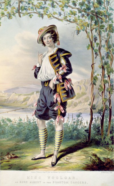Miss Woolgar como Duke Albert em &39;The Phantom Dancers&39;, gravada por D. Fabronius, 1847 de Thomas Harrington Wilson
