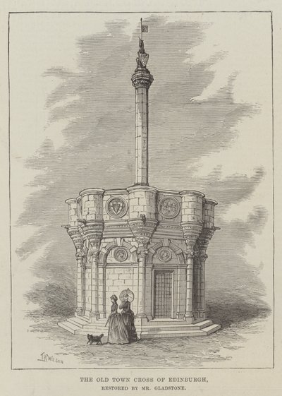 A Cruz da Cidade Velha de Edimburgo, restaurada pelo Sr. Gladstone de Thomas Harrington Wilson