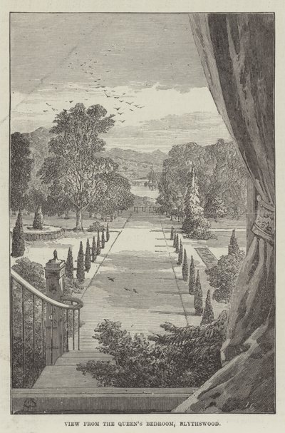 Vista do quarto da rainha, Blythswood de Thomas Harrington Wilson