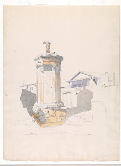 O Monumento Corégico de Lysikrates, Atenas de Thomas Hartley Cromek