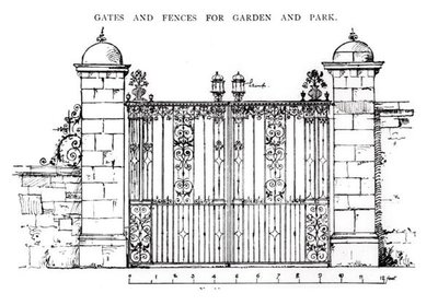 Portões e cercas para jardim e parque, de 