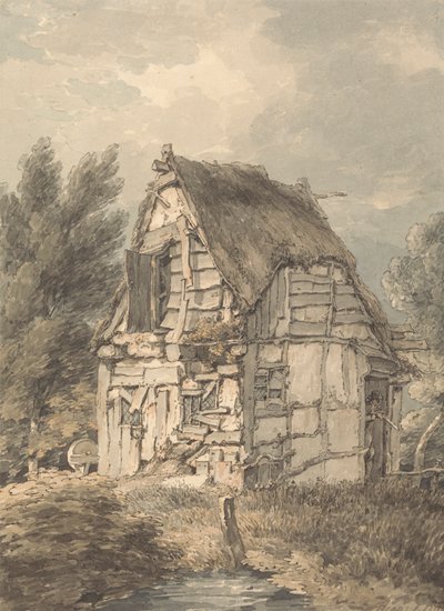 Meia cabana de madeira e palha de colmo de Thomas Hearne