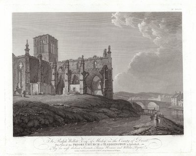 Igreja do Priorado em Haddington de Thomas Hearne