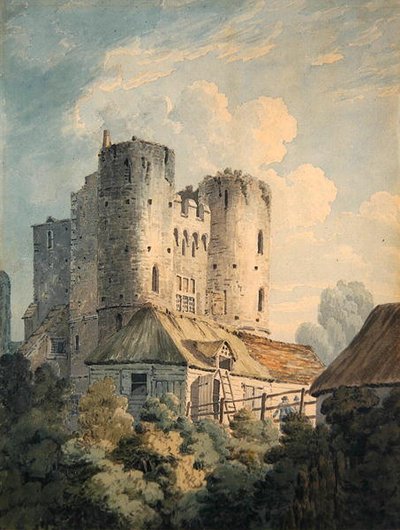 Castelo de Saltwood (aguarela sobre papel) de Thomas Hearne