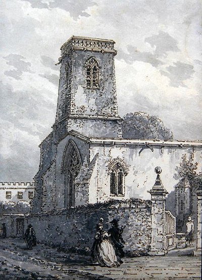 São Pedro na Igreja do Leste (tinta castanha e lavagem cinzenta) de Thomas Hearne