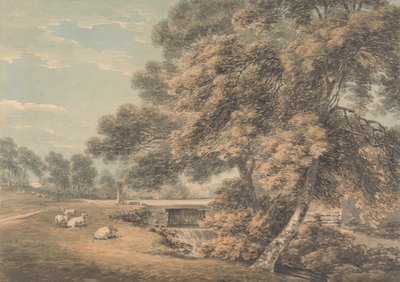 As Árvores e o Rio no Parque em Coleorton Hall, Leicestershire de Thomas Hearne