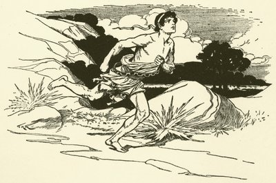 Trazendo as notícias de Marathon (gravura) de Thomas Heath Robinson