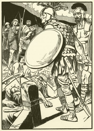 Horácio na ponte (gravura) de Thomas Heath Robinson