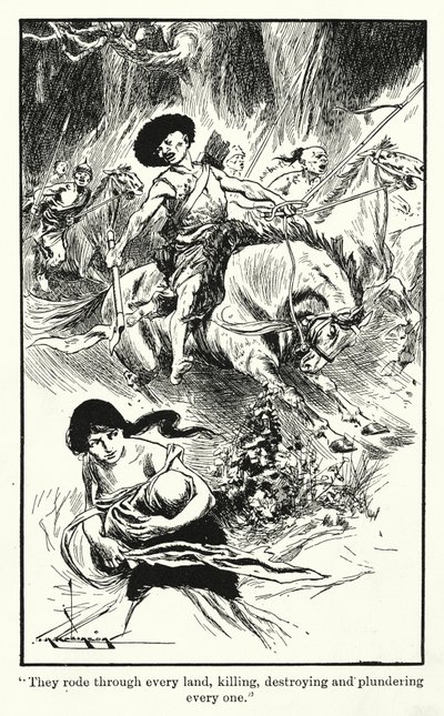 Hunos (litografia) de Thomas Heath Robinson