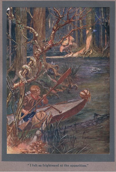 Senti-me tão assustada com a aparição (litografia a cores) de Thomas Heath Robinson