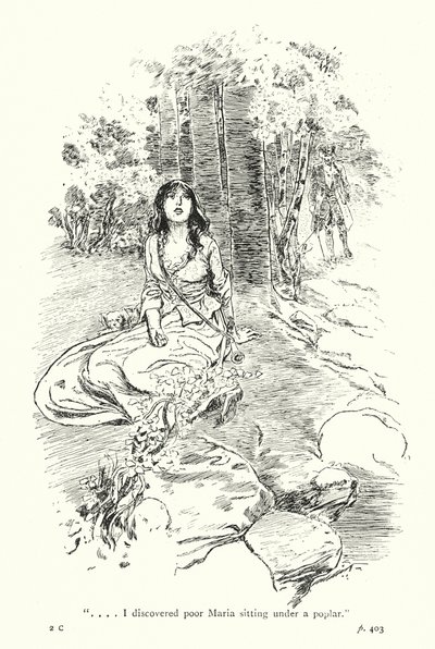 Ilustração para A Sentimental Journey de Laurence Sterne (litografia) de Thomas Heath Robinson
