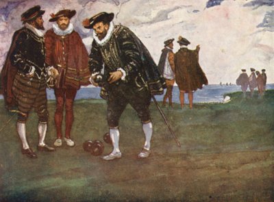 Ilustração para a vida de Sir Francis Drake (litografia a cores) de Thomas Heath Robinson