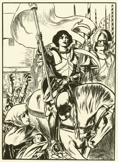 Joana à frente do exército (gravura) de Thomas Heath Robinson