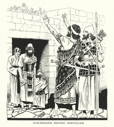 Rab-Shakeh diante de Jerusalém (litografia) de Thomas Heath Robinson