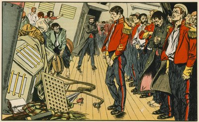 Os heróis de Birkenhead (litografia a cores) de Thomas Heath Robinson